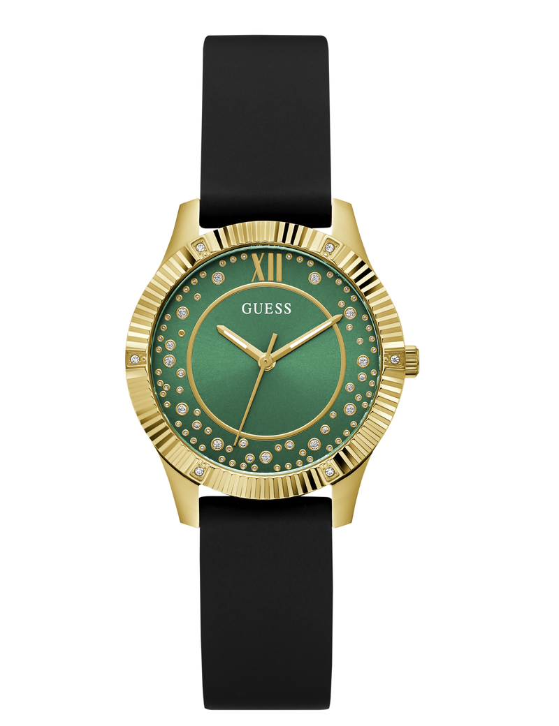 Ladies Black Gold Tone Analog Watch