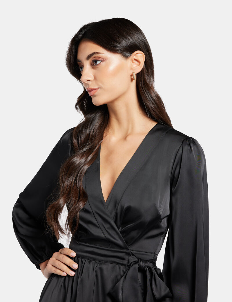 Satin chemisier dress