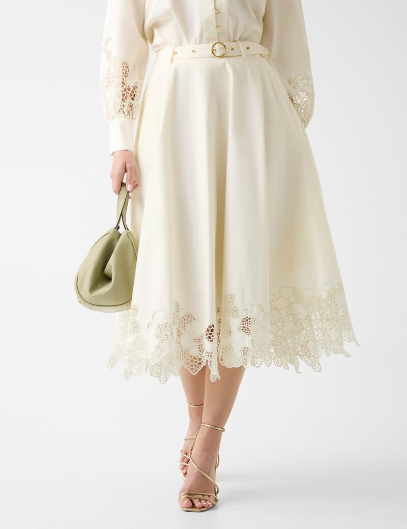 SONIA EMBROIDERED MIDI SKIRT
