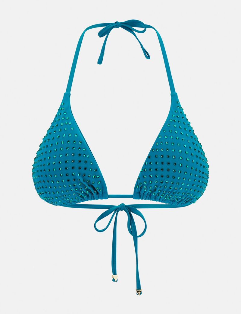 Rhinestones triangle bikini bra