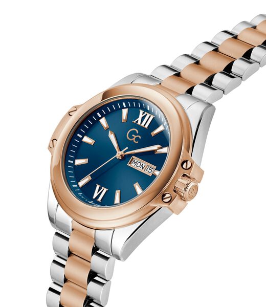 Gc Sportchic Men S 517 Mvmt Blue Dail 10 Amt Silver Rose Gold Stainless Steel Brct