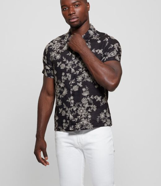 Linen floral shirt short sleeve
