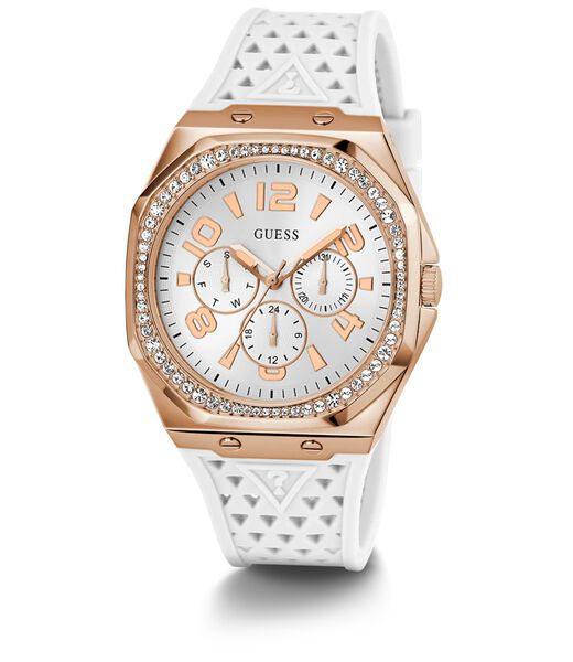 ساعة كوارتز بيضاء تناظرية من السيليكون