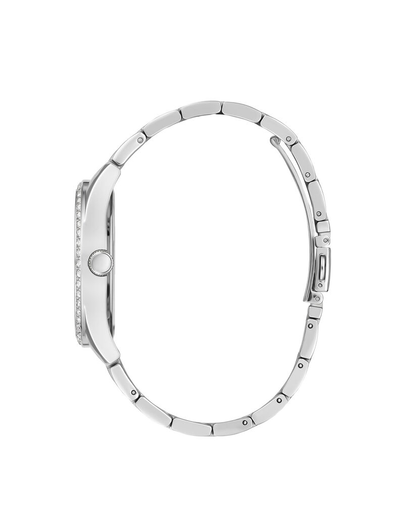 ساعة يد تناظرية مزينة بقلب ومُرصعة بالكريستال