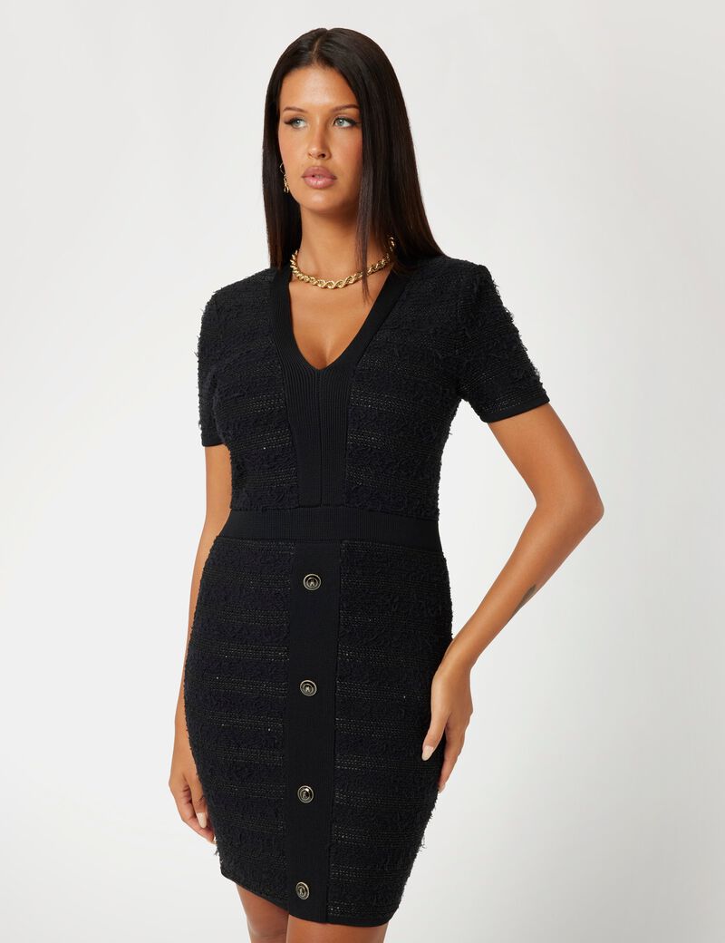 Marciano bouclé mini sweater dress