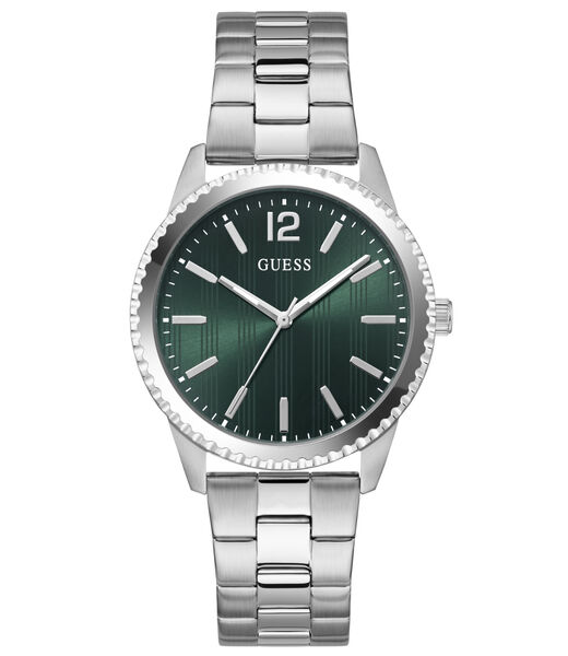 Mens Silver Tone Round Analog Watch