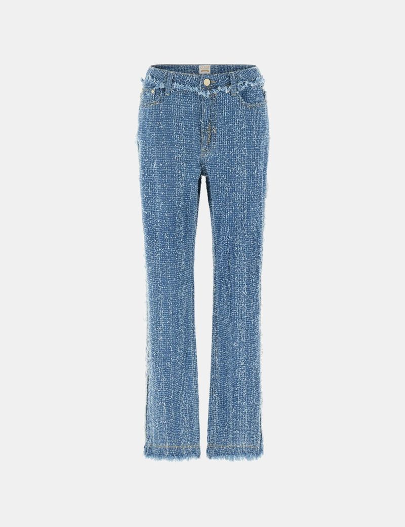 Wide-leg tweed jeans