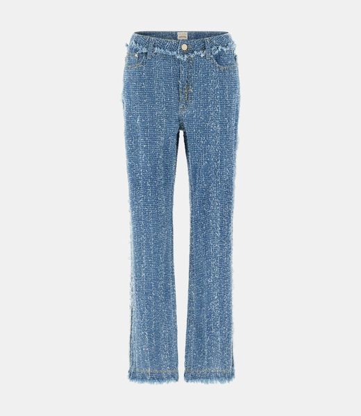 Wide-leg tweed jeans