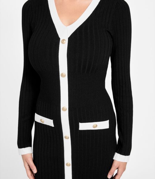 guess rib knit midi dress