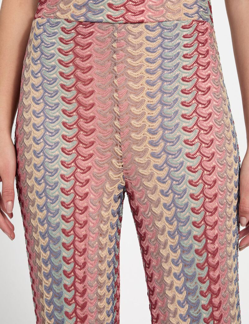 Striped wide-leg pants