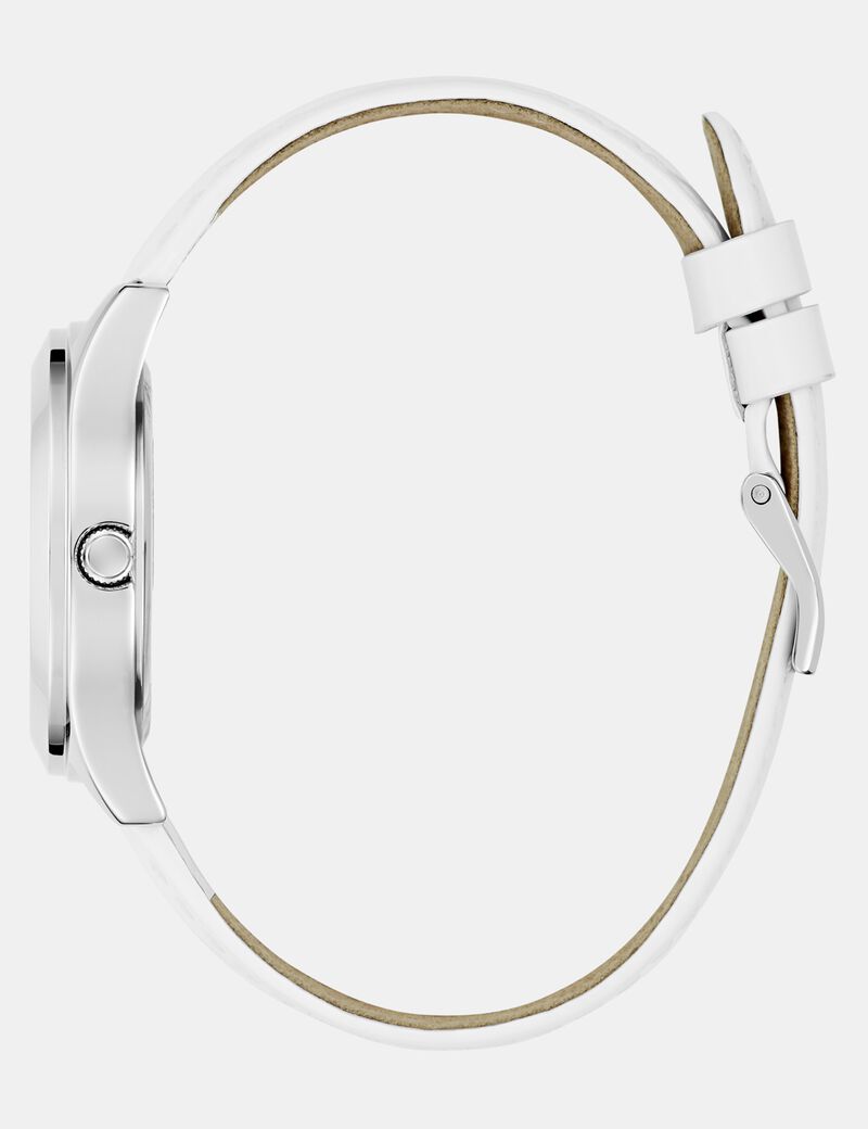 Ladies White Silver Tone Analog Watch