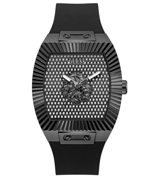 Mens Black/Gunmetal/Grey Rectangle Analog Watch