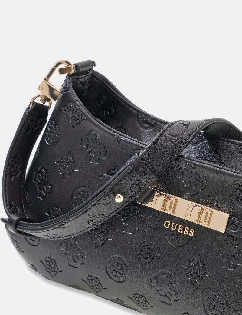 guess carmella logo shoulder bag