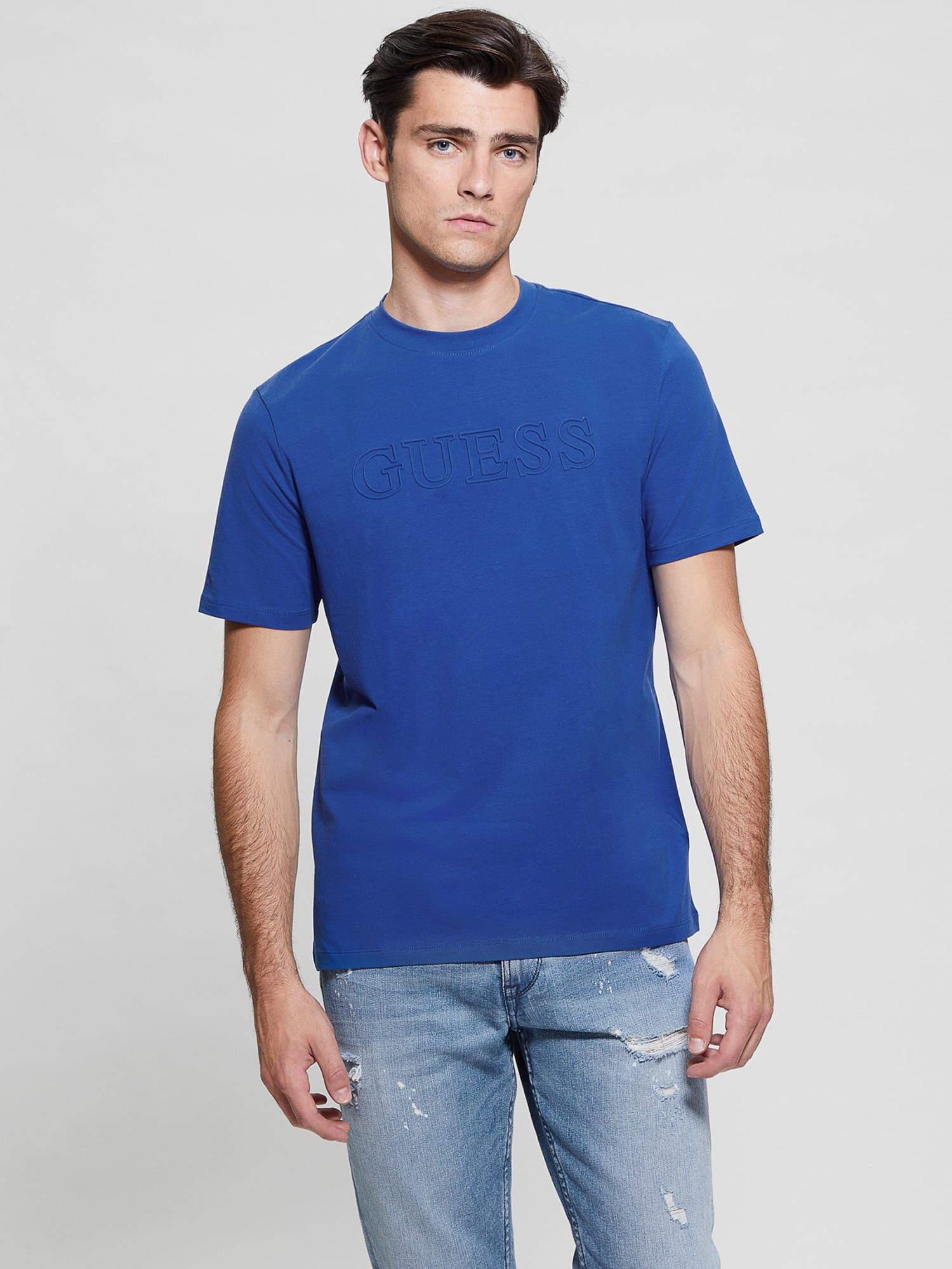 Royal blue guess shirt store