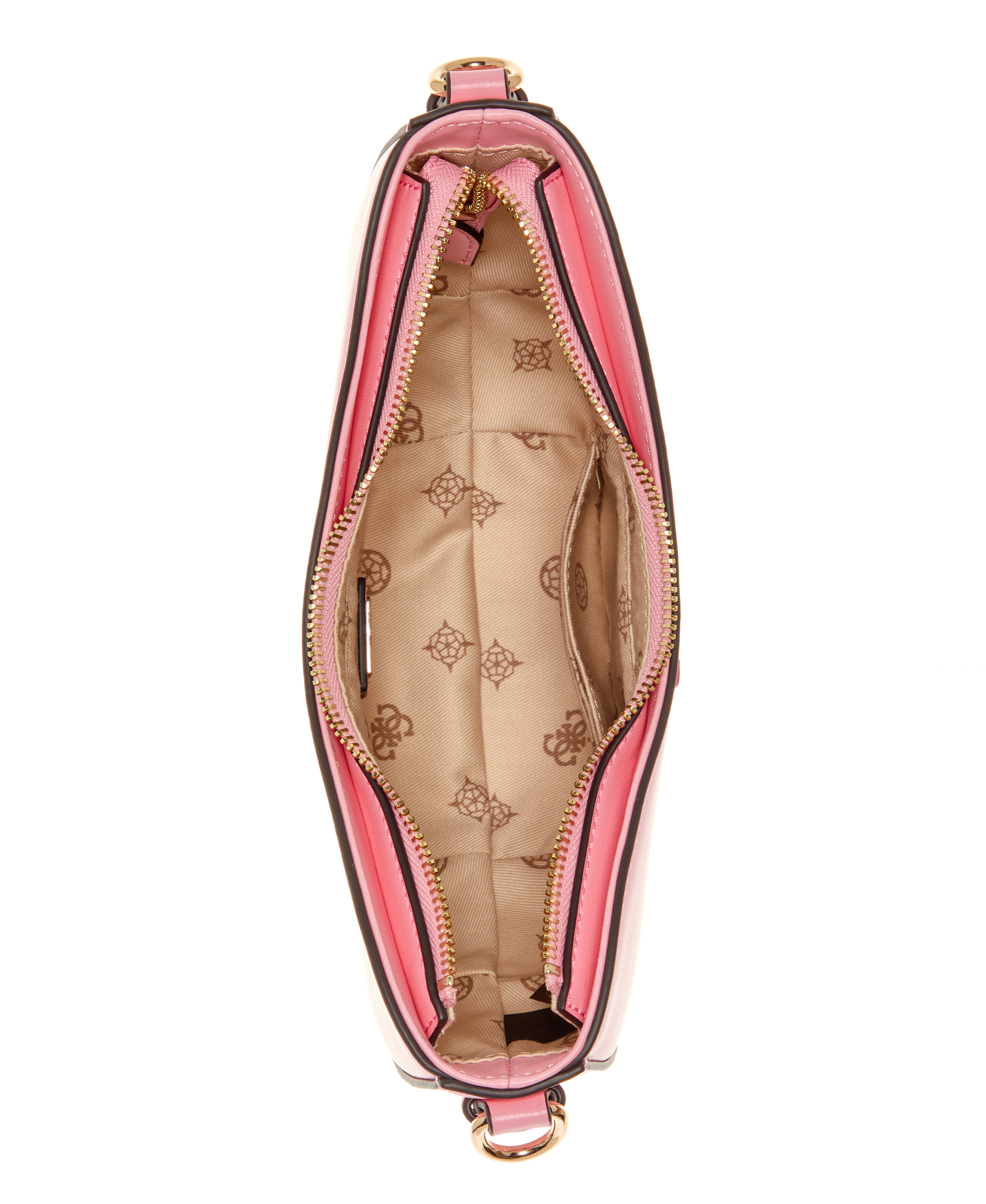 GUESS Sarita Schultertasche Stone - Kleine Top Zip Tasche, Cremefarben, Mit Abnehmbarem Schulterriemen, Stylisch & Elegant