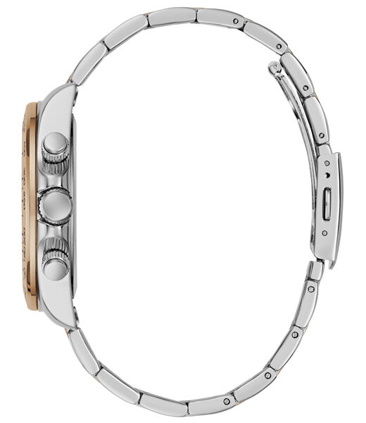 Mens 2T Silver/Rose Gold Tone Round Analog Watch