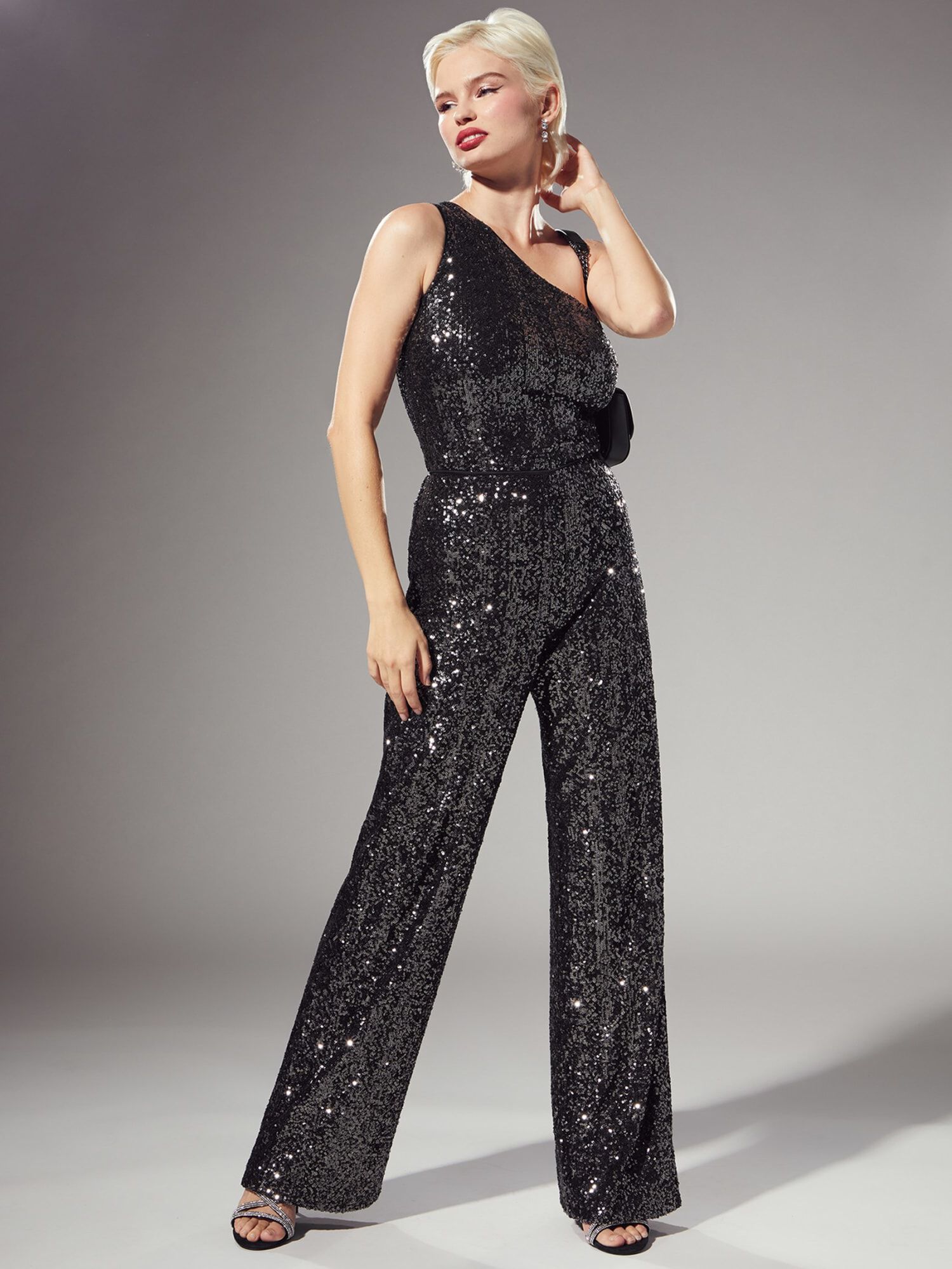 One Shoulder Sequins Top
