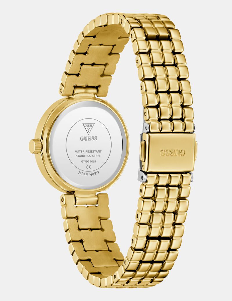 guess ladies gold tone analog watch