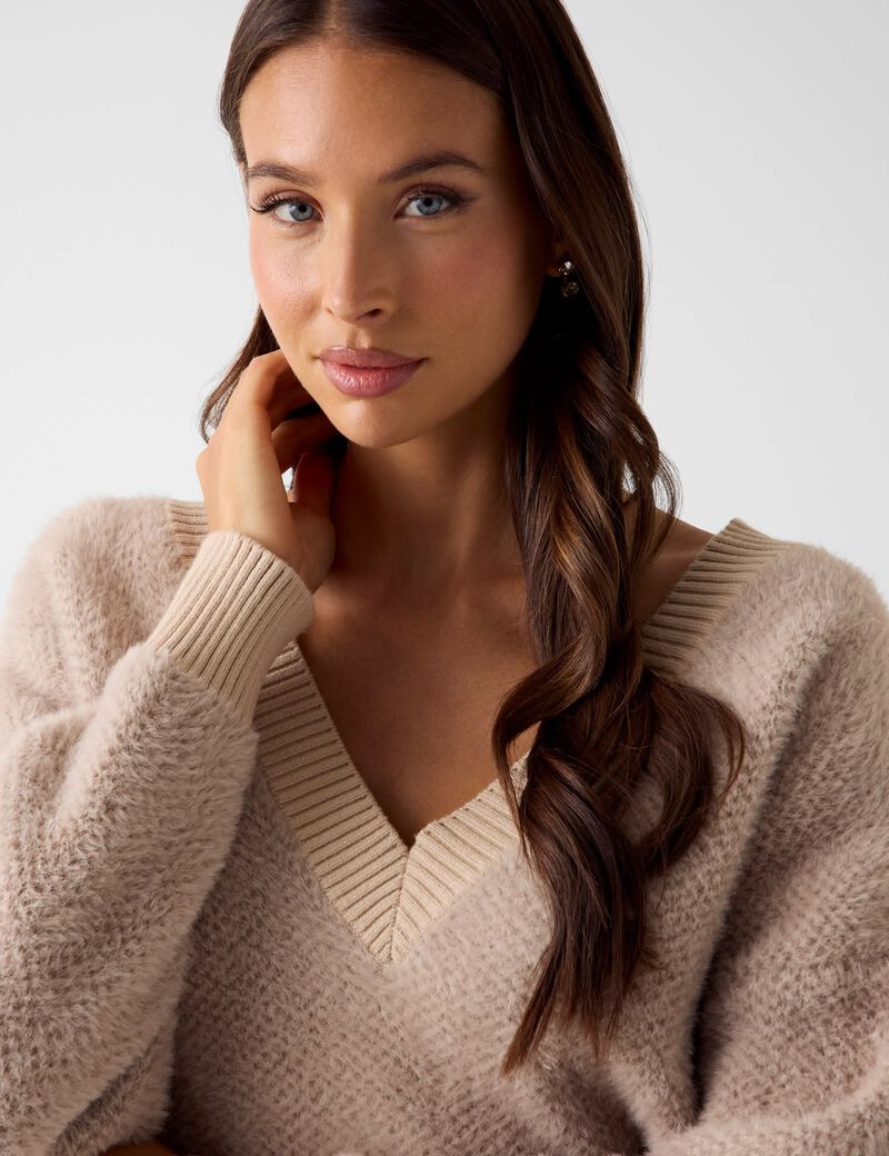 Oversized fuzzy sweater