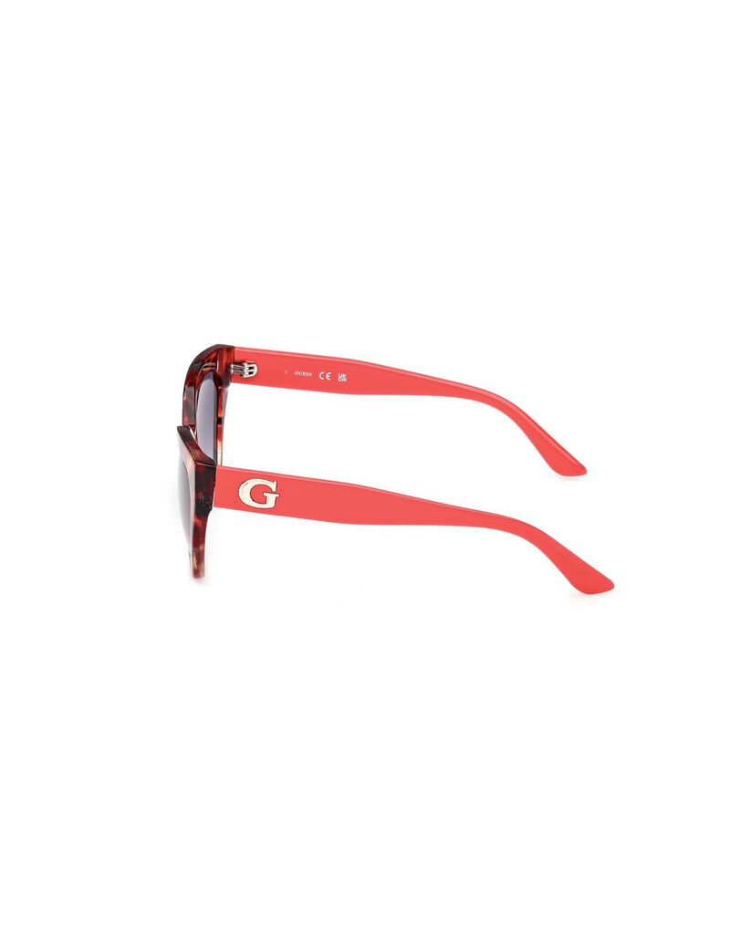 Square red gradient smoke sunglasses