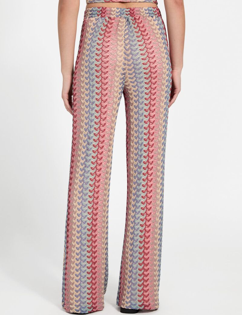 Striped wide-leg pants