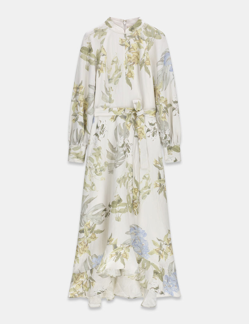 Miriam Belted Ls Maxi Dress