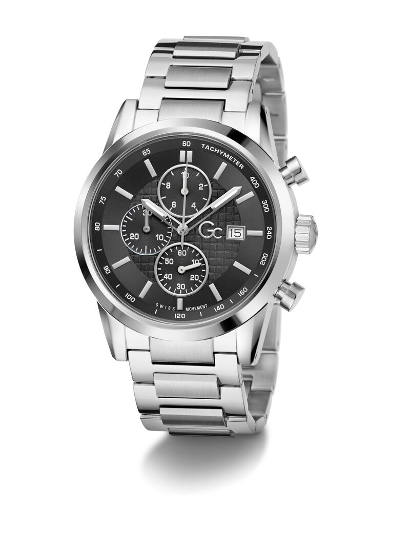 Gc Dress Men S 3540 D Mvmt Black Dail 10 Amt Silver Stainless Steel Brct