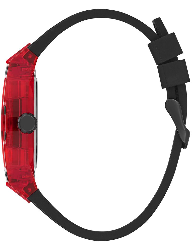 Black Quartz Analog Silicone Watch