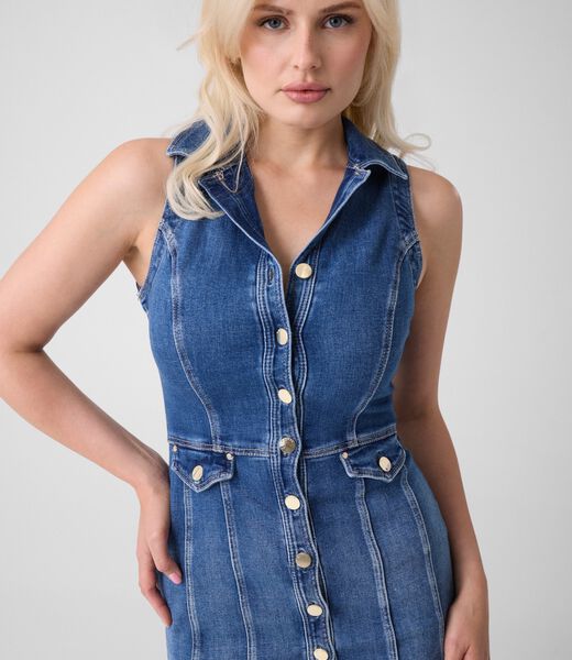 Denim midi dress
