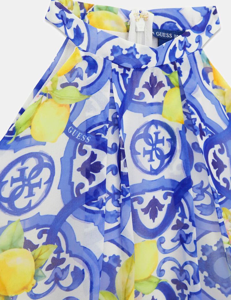 guess printed halter neck dress