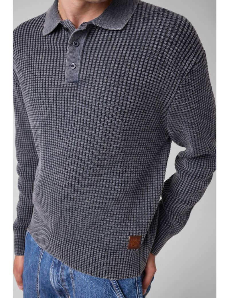 جيس waffle sweater polo