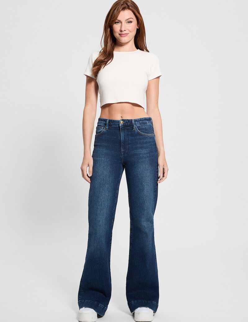 High rise flare denim pant