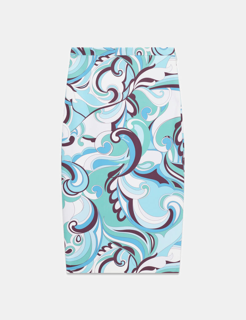 guess marciano all over print midi skirt