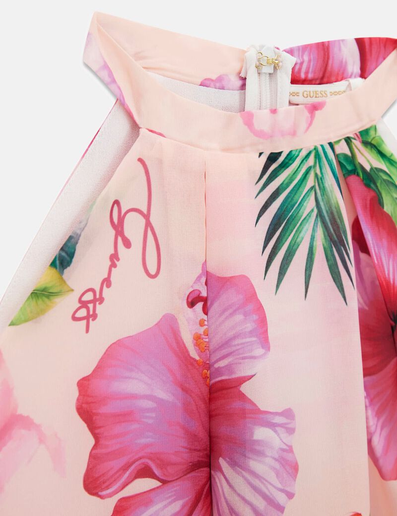 guess printed halter neck dress