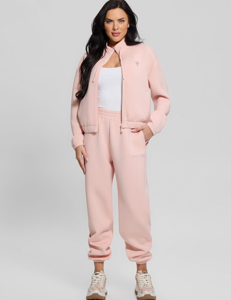 Rhinestone logo joggers