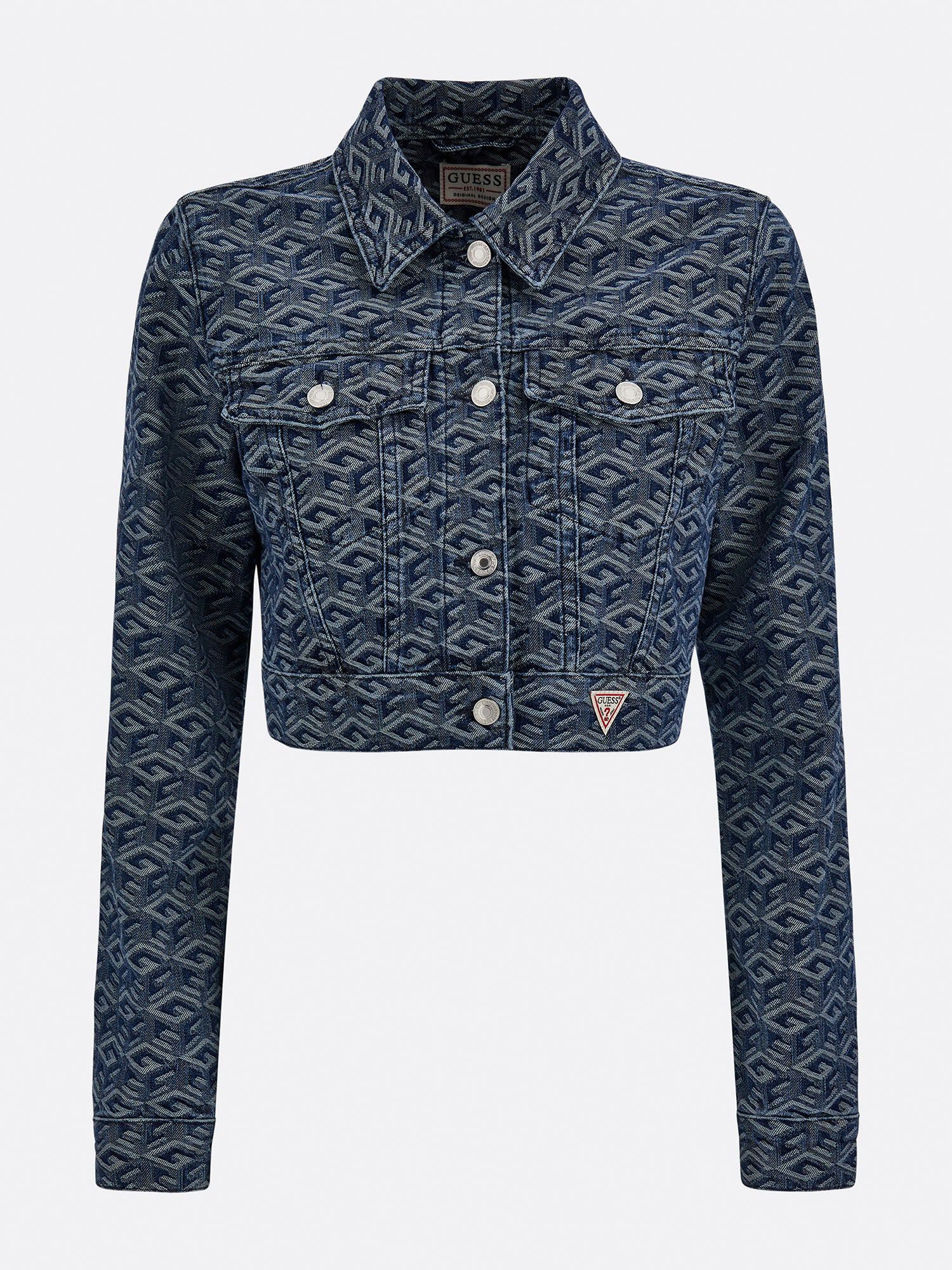 Shop GUESS Online All Over Logo Denim Jacket