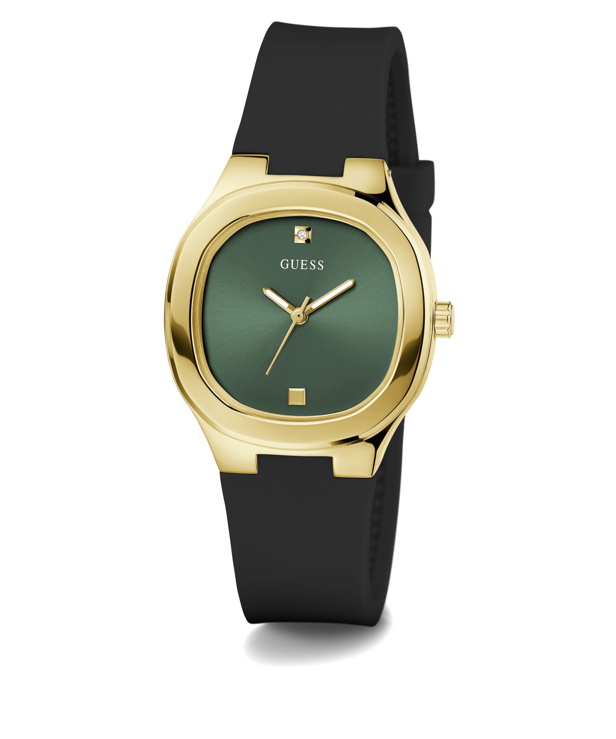 Shop GUESS Online Black Quartz Analog Silicone Watch