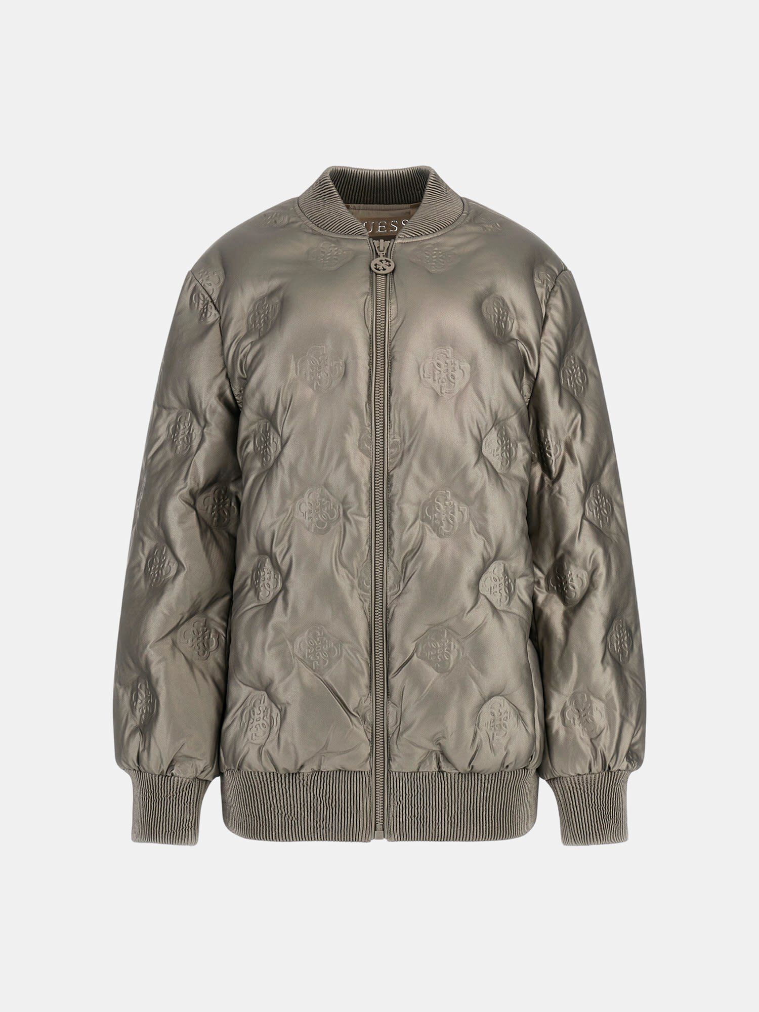 Guess leather bomber jacket store