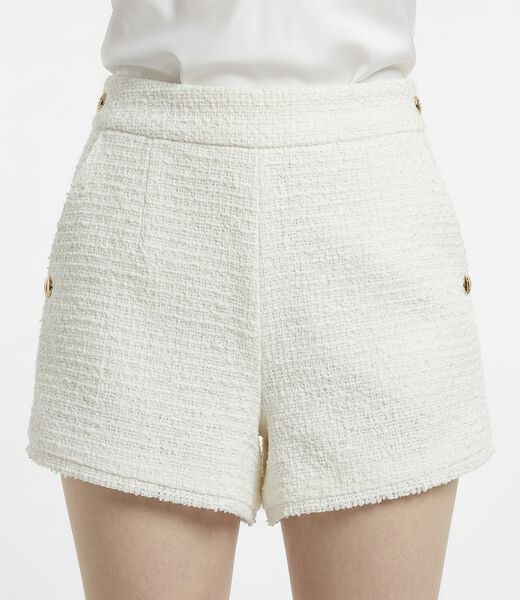Eulalie tweed mix denim shorts