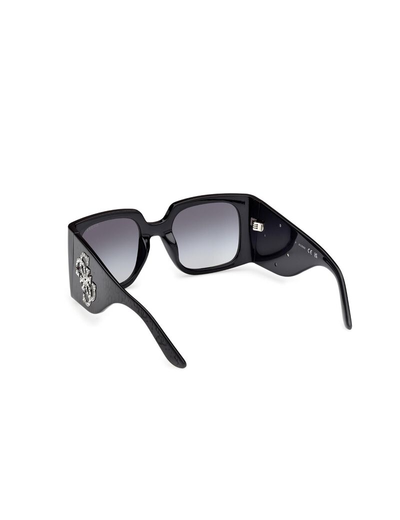 Square black gradient smoke sunglasses
