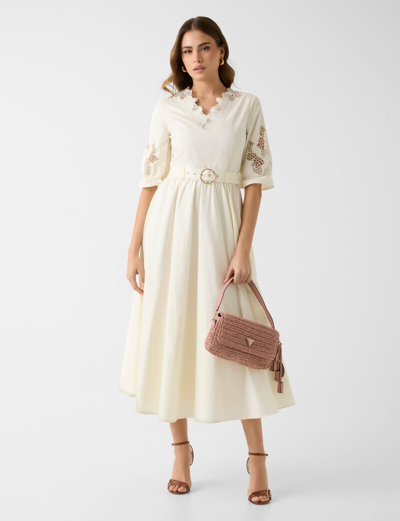 SONIA EMBROIDERED MIDI DRESS