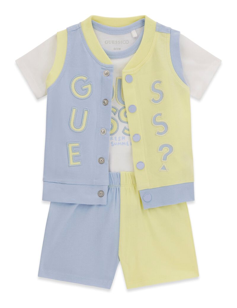 guess set vest ss body shorts