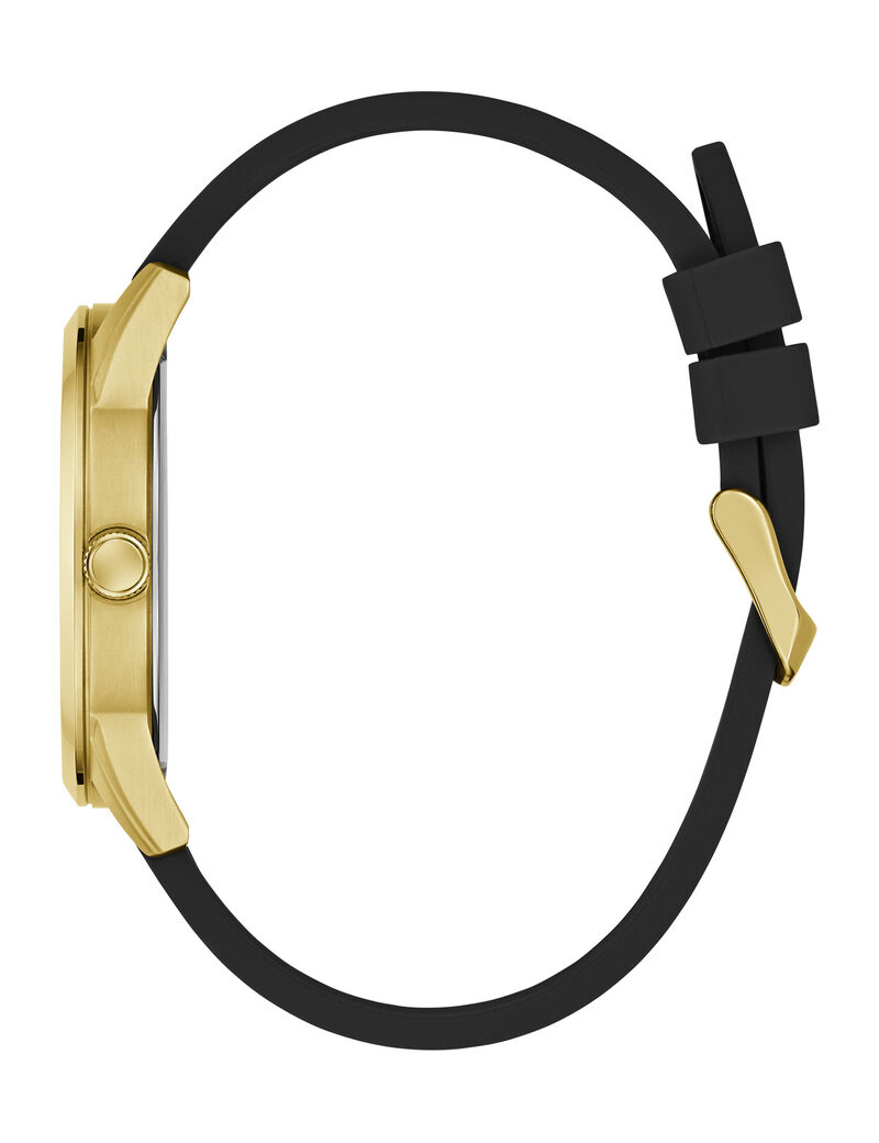 Mens Black Gold Tone Analog Watch