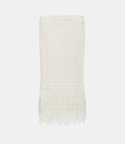 Fringed midi skirt