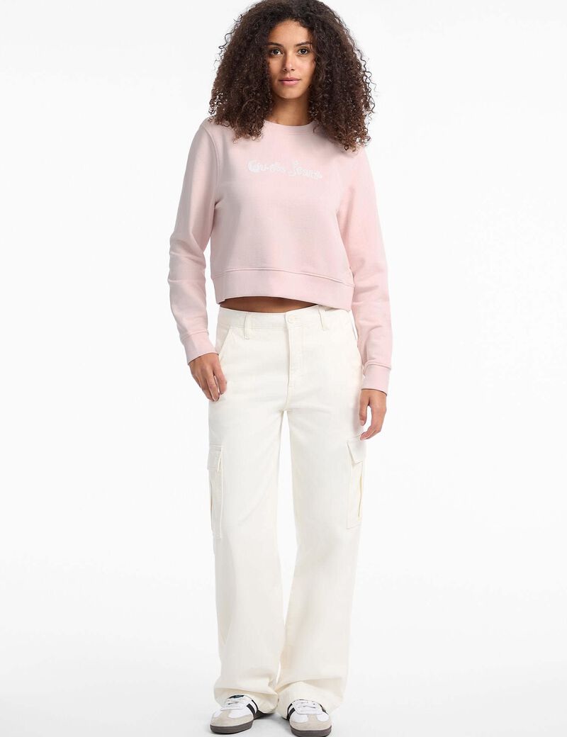 Printed logo cropped sweatshirt