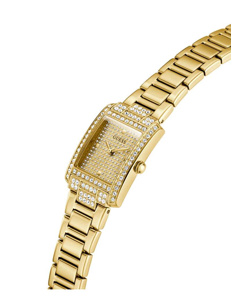 Ladies Yellow Gold Tone Rectangle Analog Watch