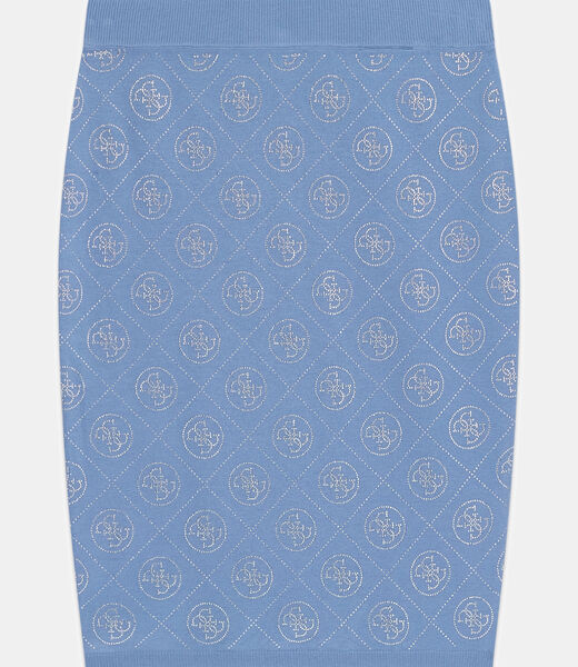 Wool blend rhinestones skirt