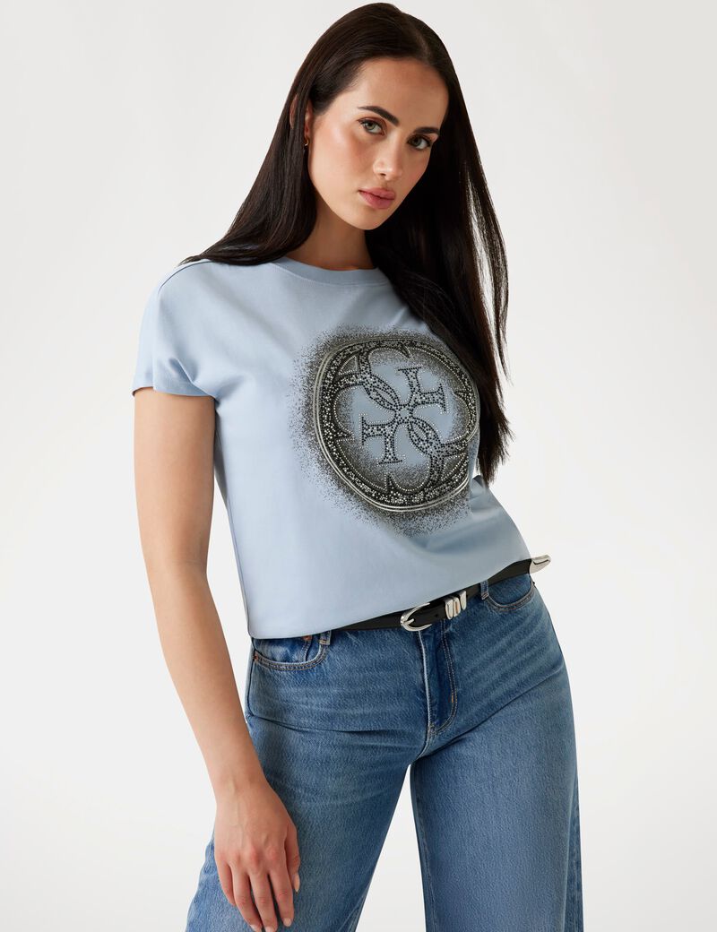 تي شيرت بقصّة ضيقة بشعار 4G