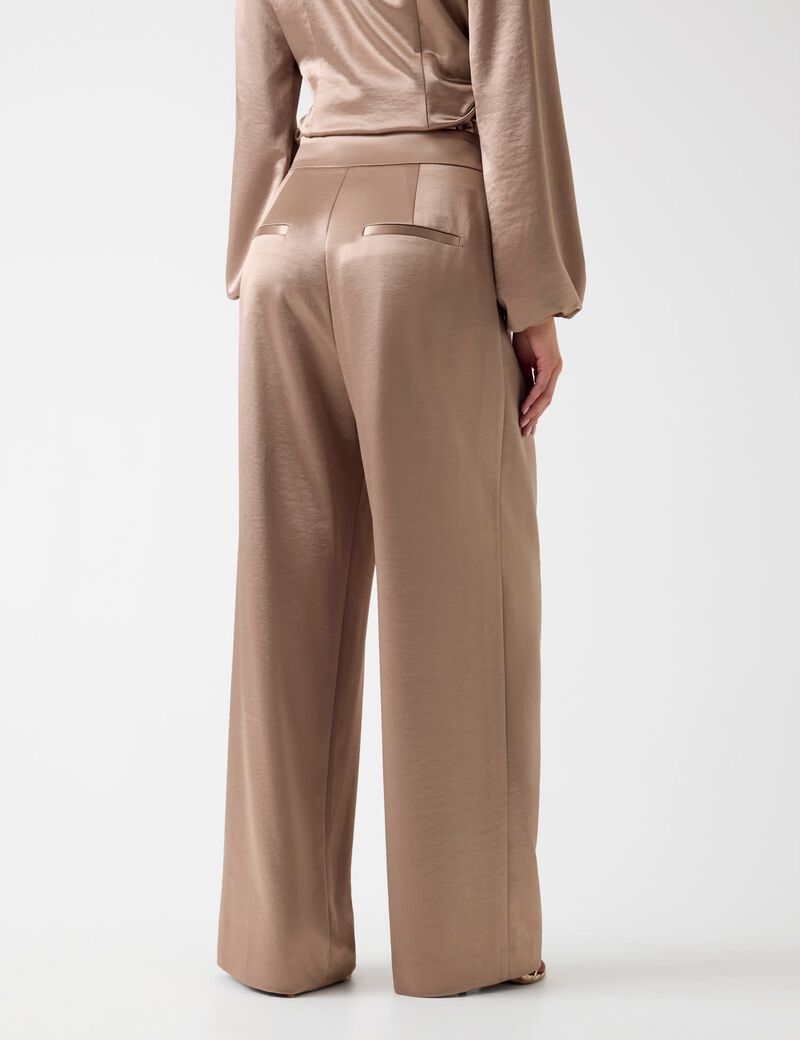 Satin wide leg pant