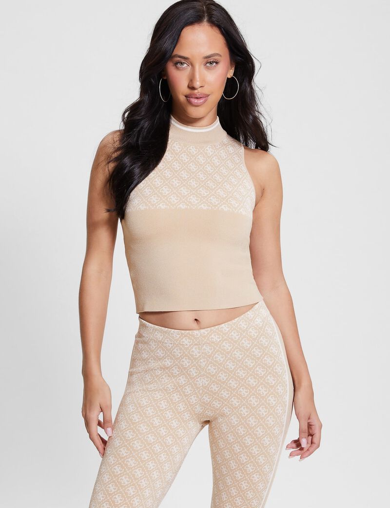 Sleeveless 4G sweater top